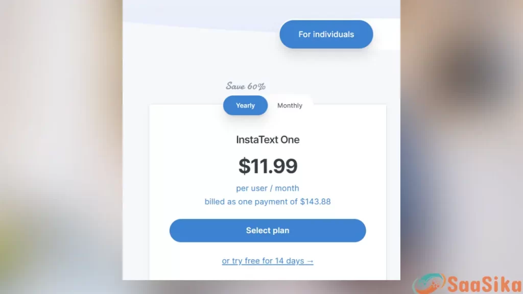 InstaText Pricing